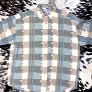Womens Vintage Krazy Kat Button Up Blouse Top ~ Size Small ~